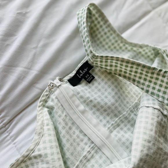 lulu’s Green & White Gingham Sleeveless Mini Dress 🌷xs - Picture 9 of 11